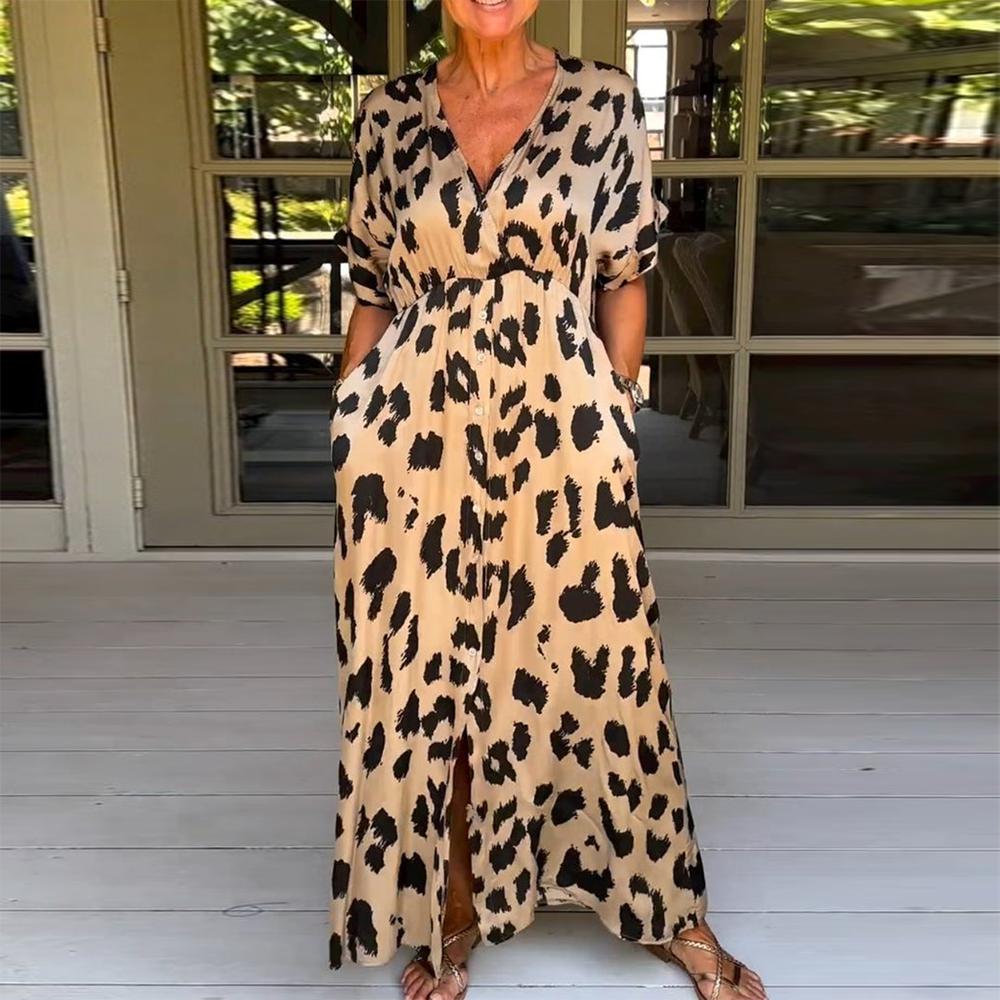 Wild Leopard Print Maxi Dress