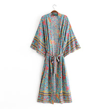 Load image into Gallery viewer, Boho Loose Print Kimono Cover up
