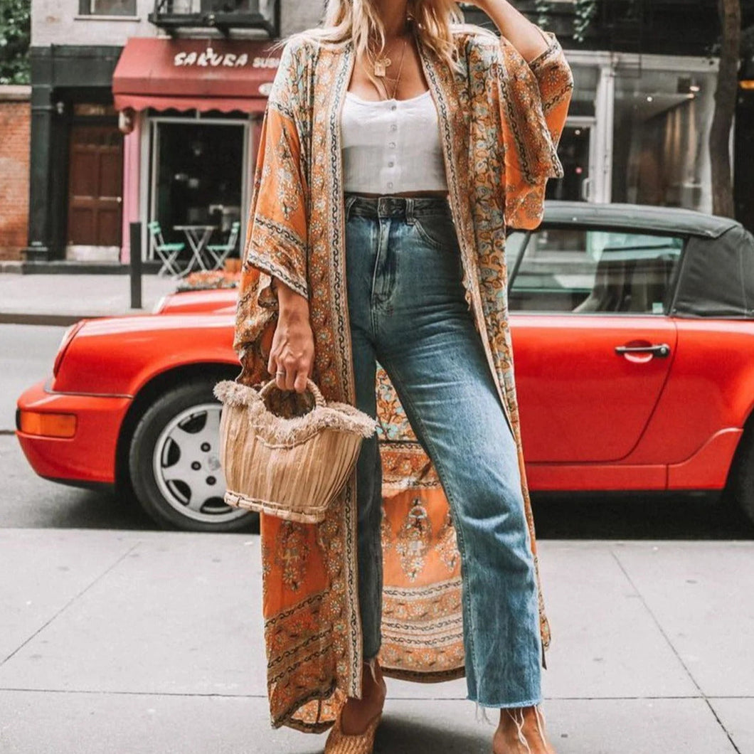 Vintage Print Kimono