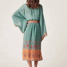 Load image into Gallery viewer, Boho Floral Patterns Kimono Cover Up
